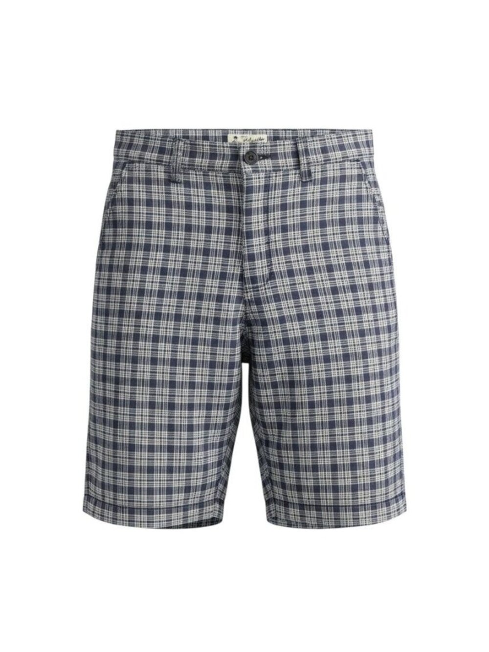 Islandia Mens Plaid Casual Shorts Navy & White Size 36